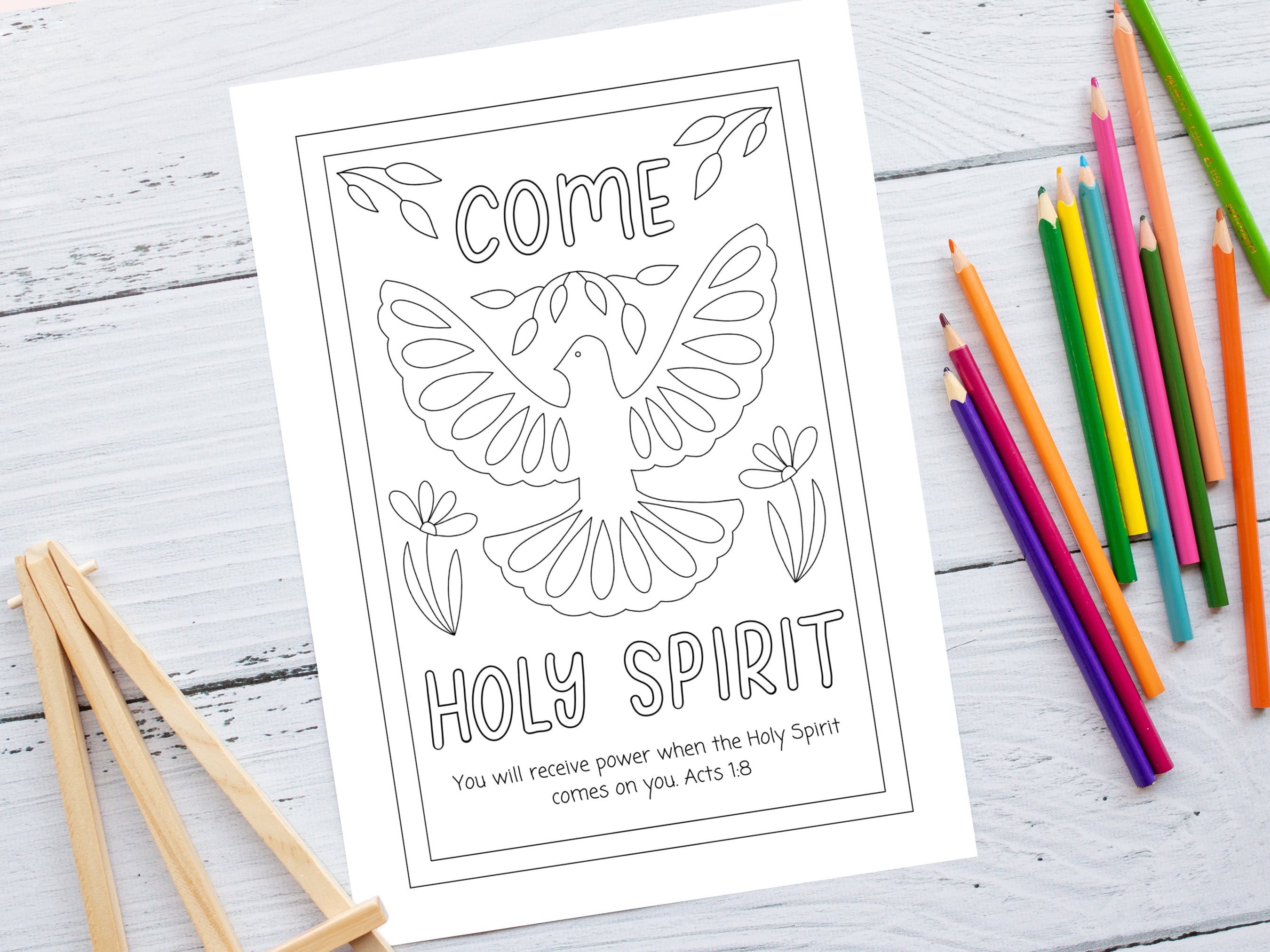 Printable pentecost coloring page holy spirit coloring sunday school pentecost activity pentecost craft bible crafts for kids