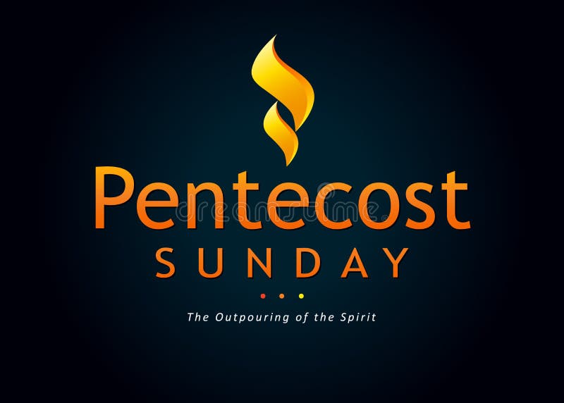 Pentecost sunday flame card stock vector