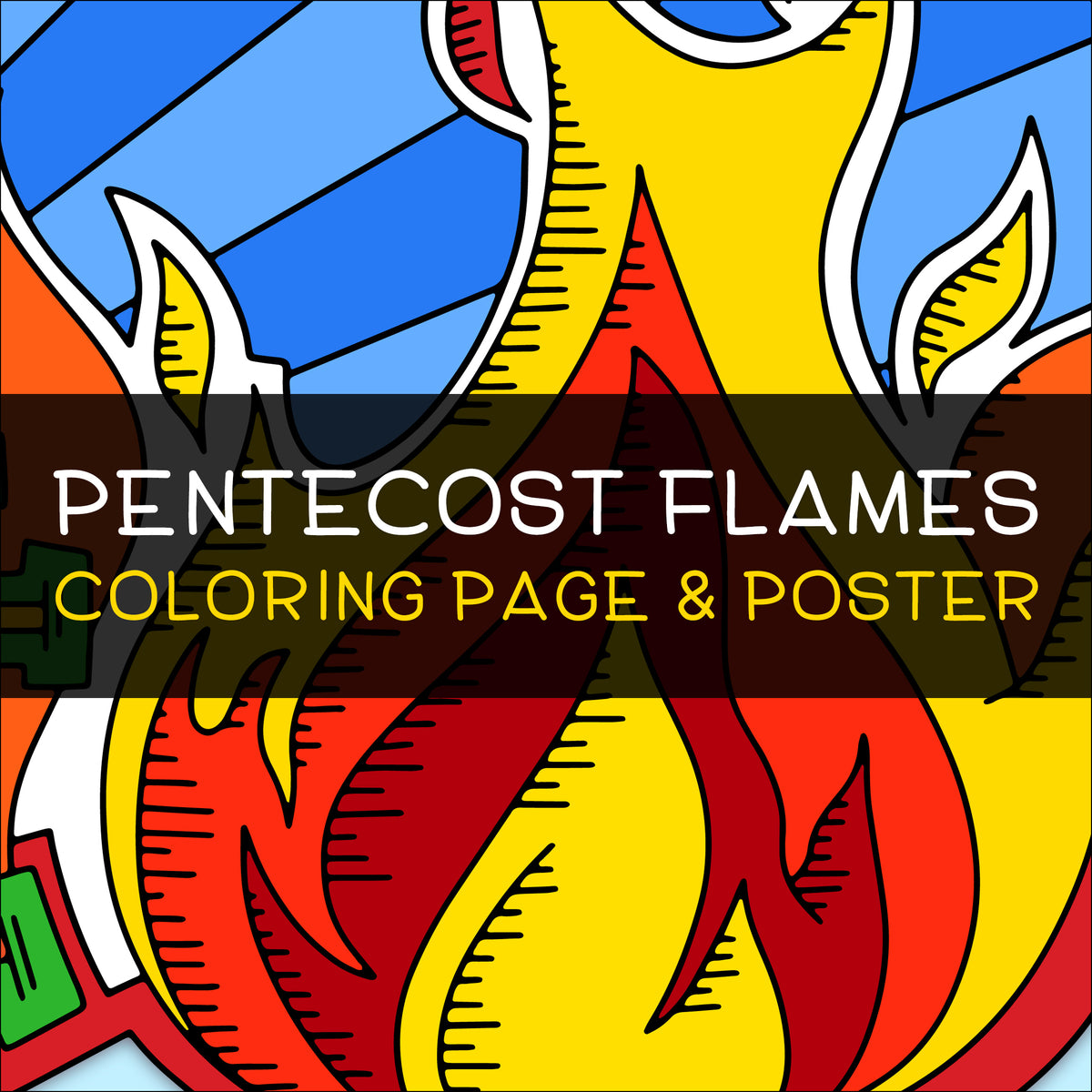 Pentecost flames coloring page poster â illustrated ministry