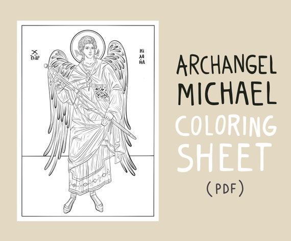 Archangel michael the taxiarch christian greek orthodox icon coloring pages pdf baptism gifts for kids îïïîîîîµîîï îîïîîî îîîîîïïîµï download now