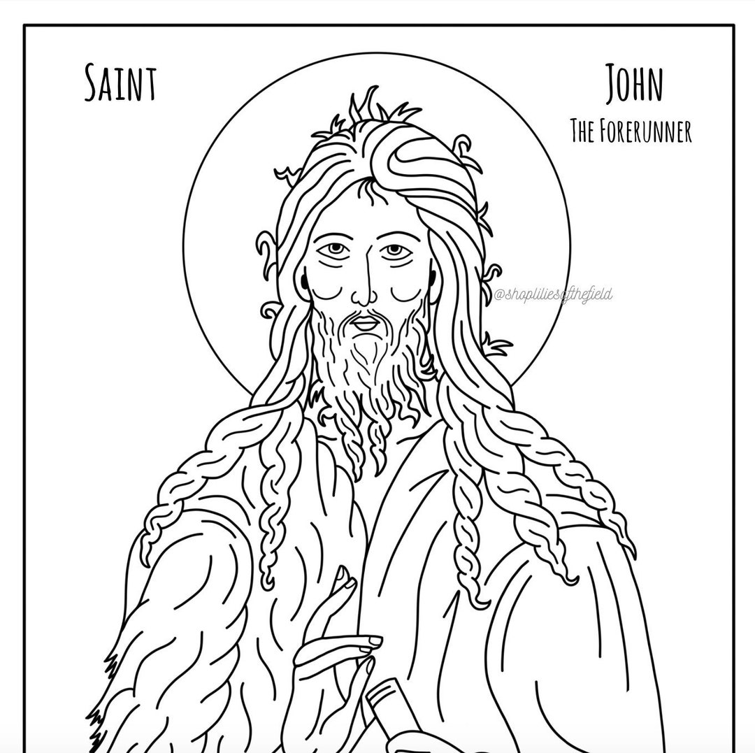 St john the forerunner icon coloring page