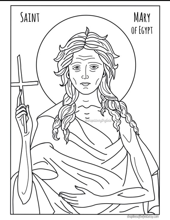 St mary of egypt icon coloring page