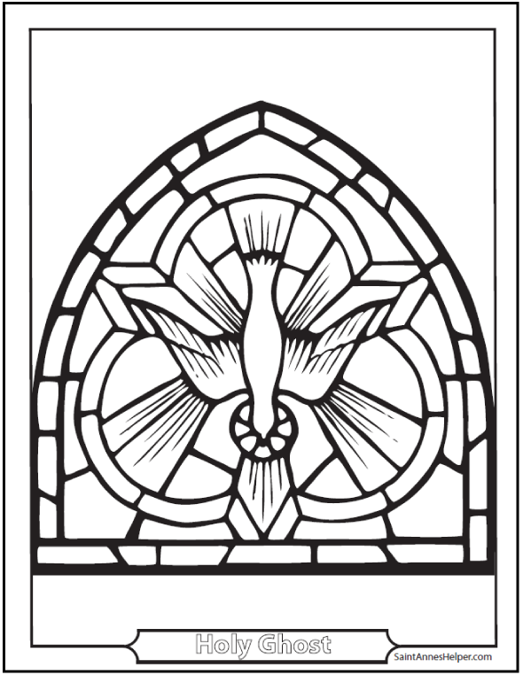 Pentecost coloring page âïâï stained glass holy ghost mary apostles