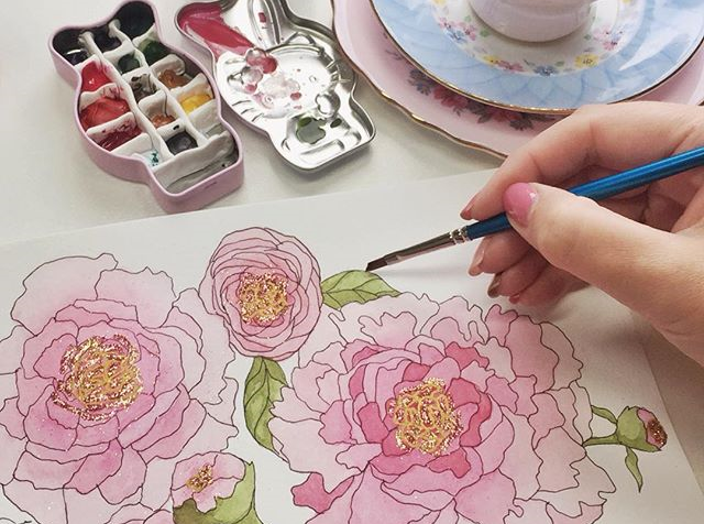 Free adult coloring download peonies â brown paper bunny studio