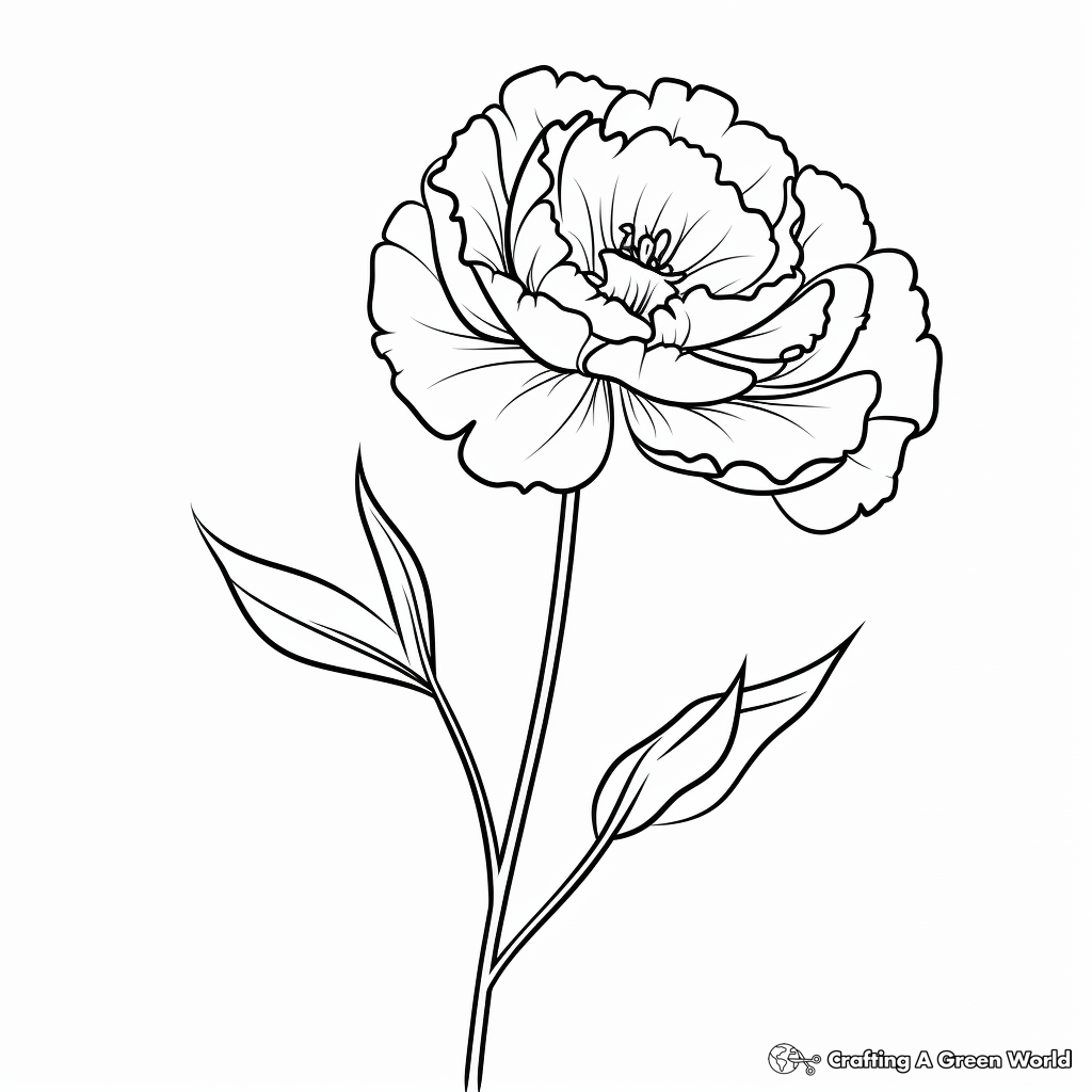 Peony coloring pages