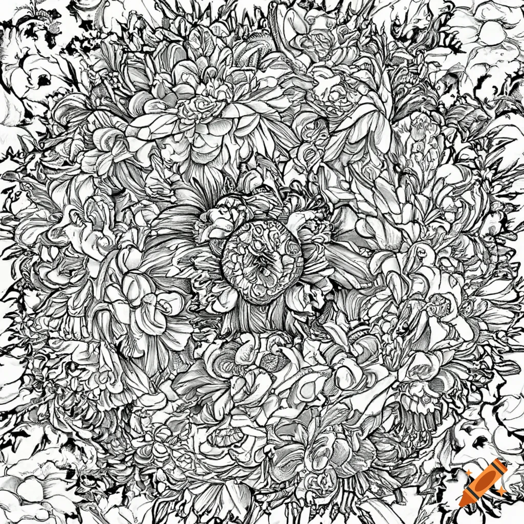 Elegant coloring page of a peony flower