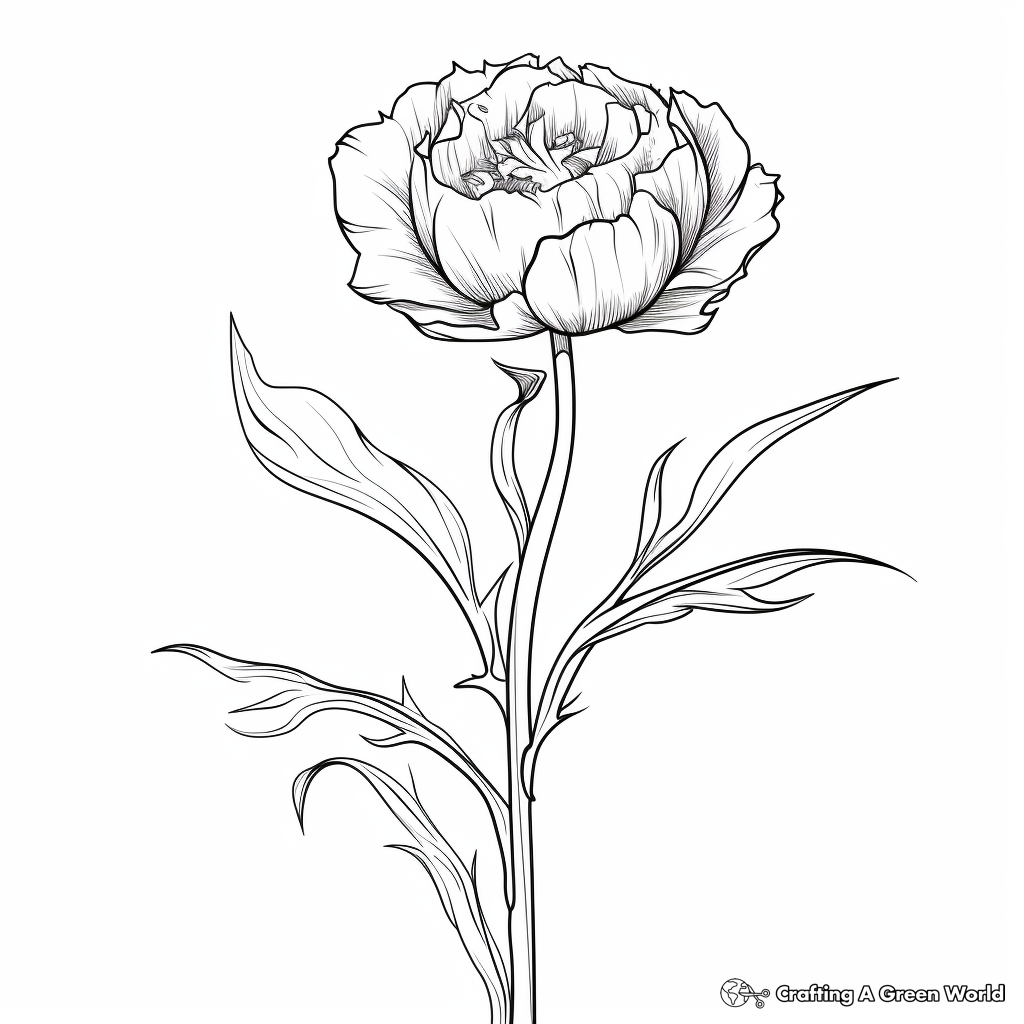 Peony coloring pages