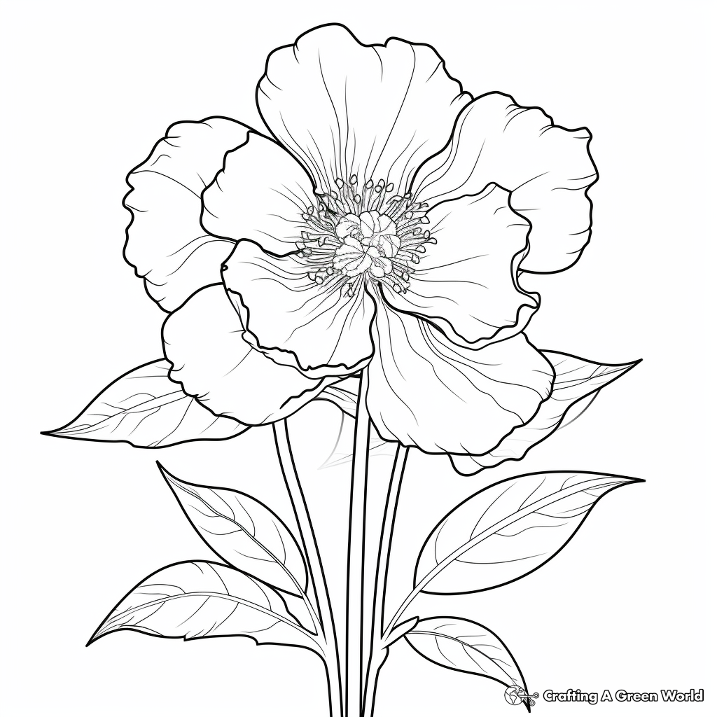 Peony coloring pages