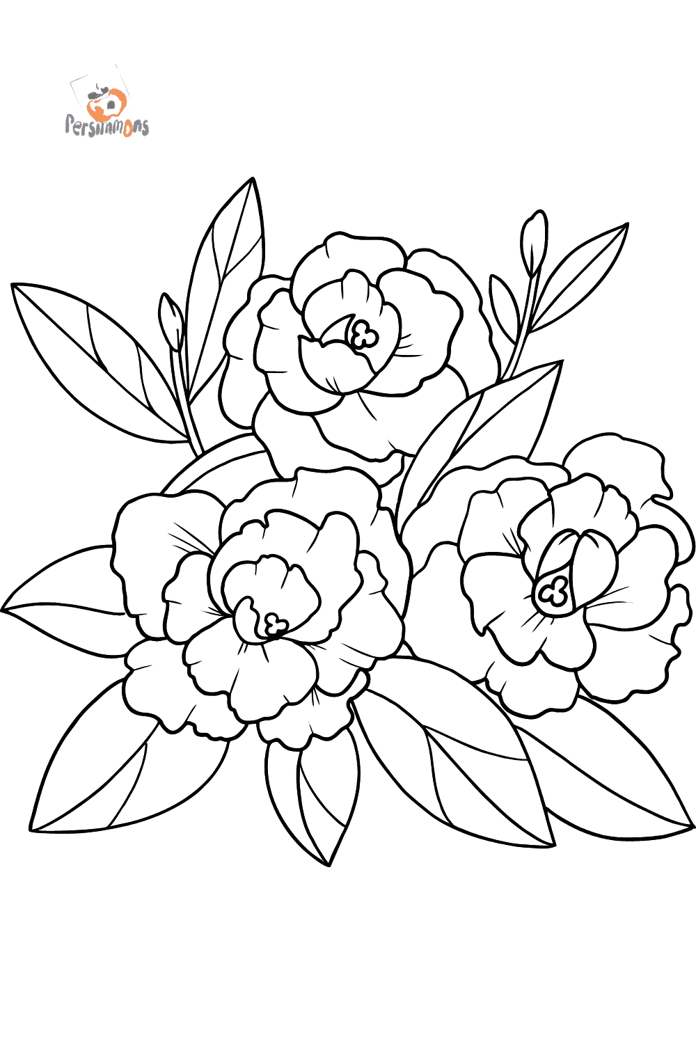 Flower coloring page â a peony blossom