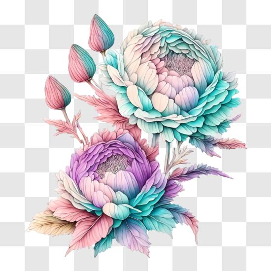 Download vibrant peony bouquet