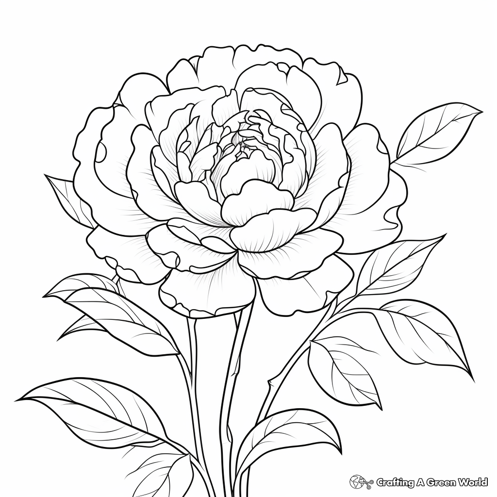 Peony coloring pages