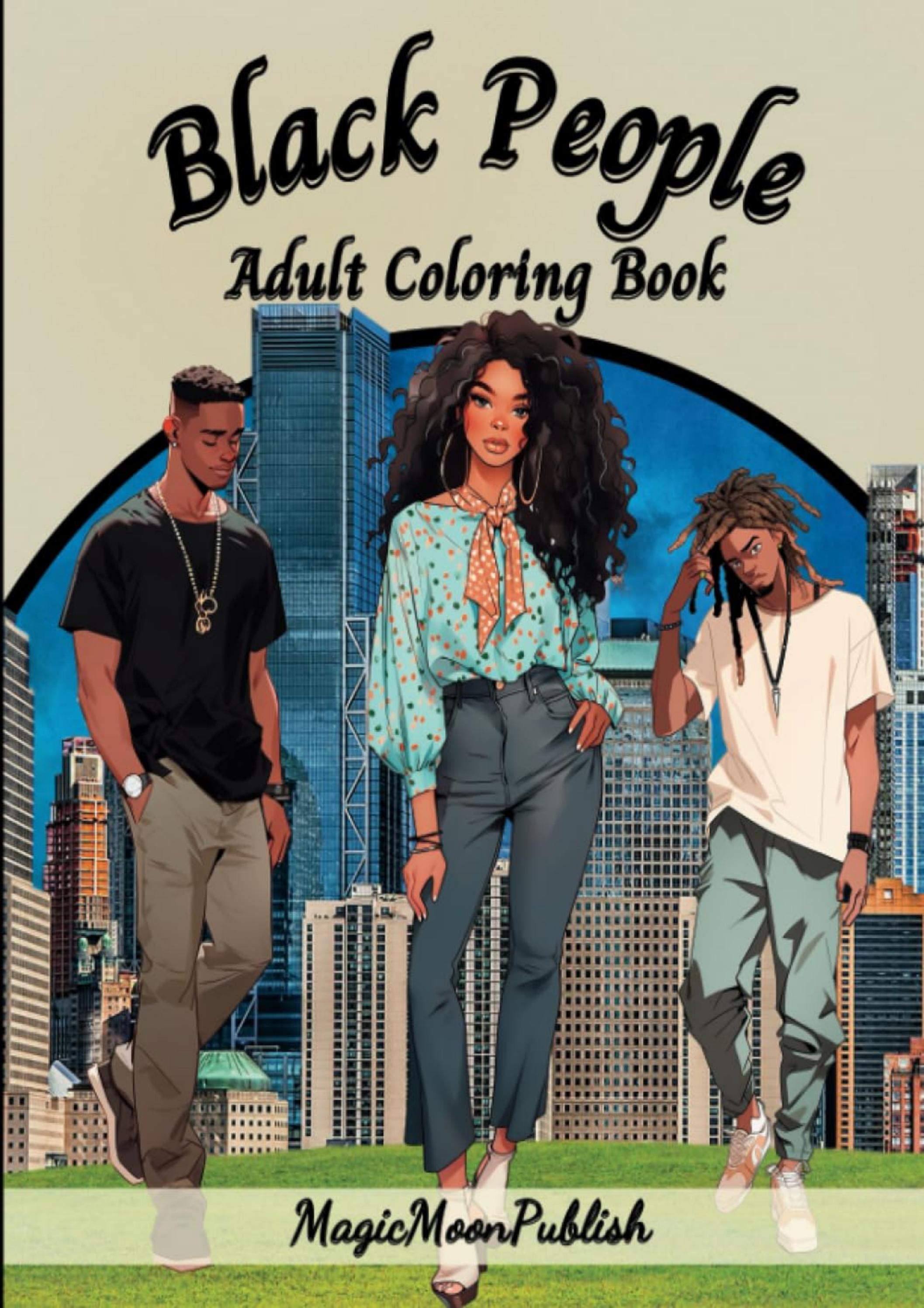 Reading black people adult coloring book coloring pages with beautiful african american people fo by kirstenbatesbookpdf