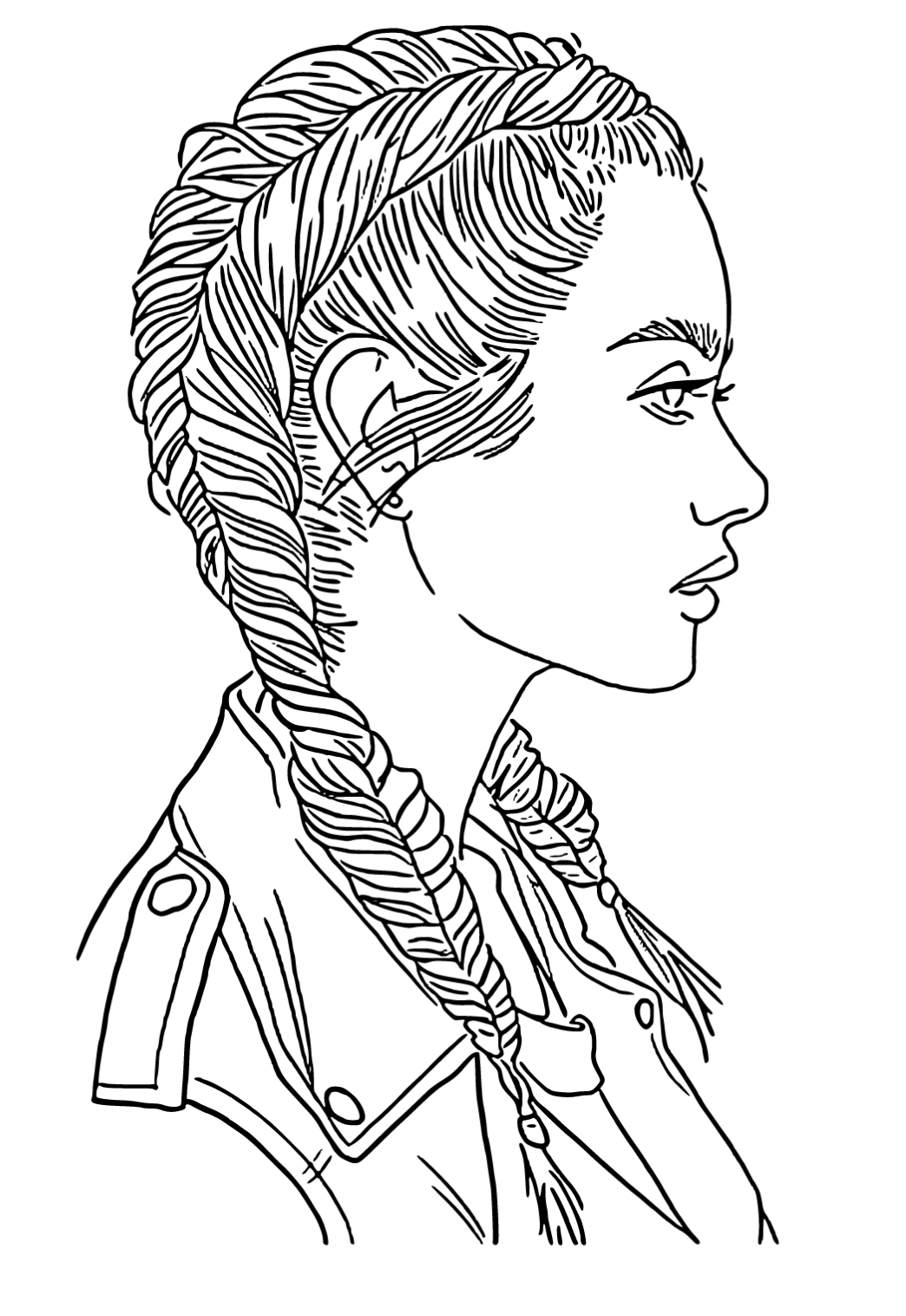 Free printable people profile coloring page for adults and kids