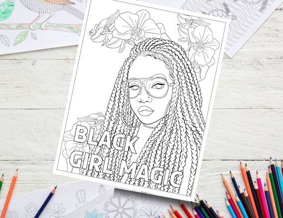 Black girl magic black girl coloring pages natural hair printable coloring page