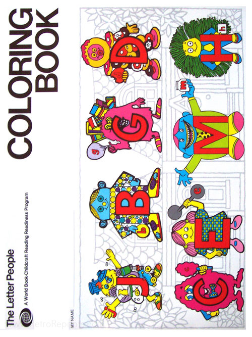 Letter people coloring book childcraft retro reprints