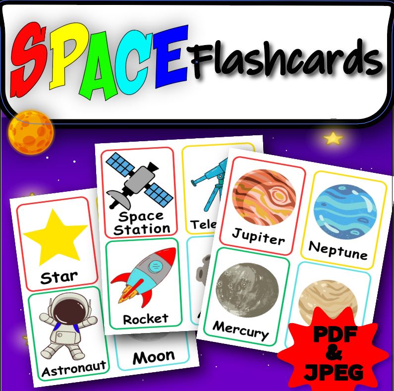 Space learning bundle flashcards coloring pages puzzles and more made by teachers