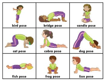 Yoga posters flashcards coloring pages pocket chart cards handwriting kids yoga poses yoga for kids childrens yoga