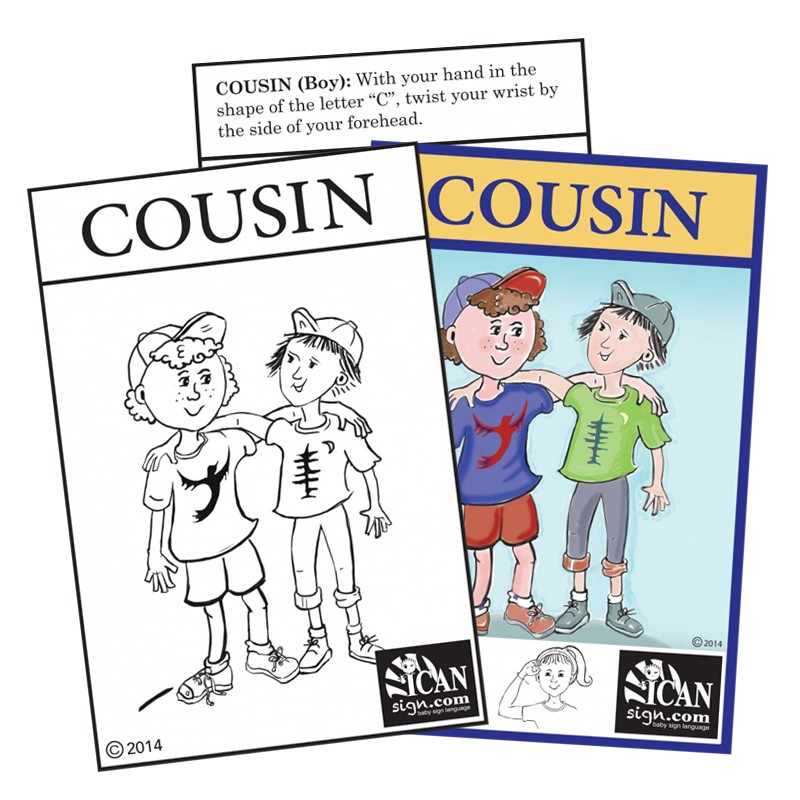 Asl flashcard cousin boy