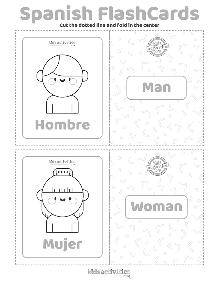 Spanish flashcards family members kids activities blog