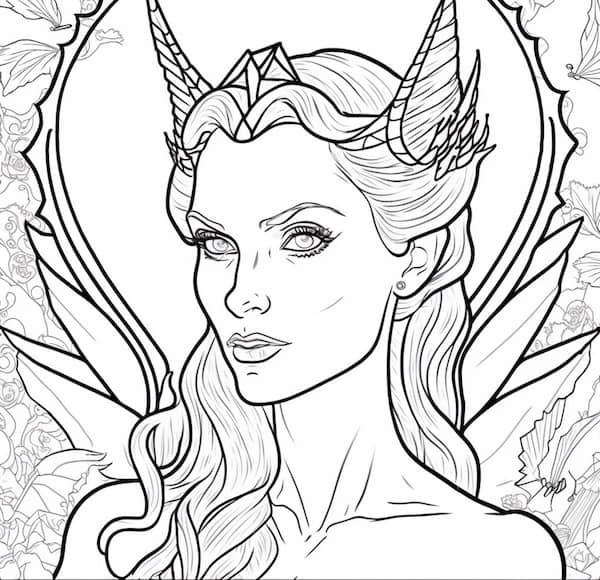 Fascinating fairy coloring pages for adults