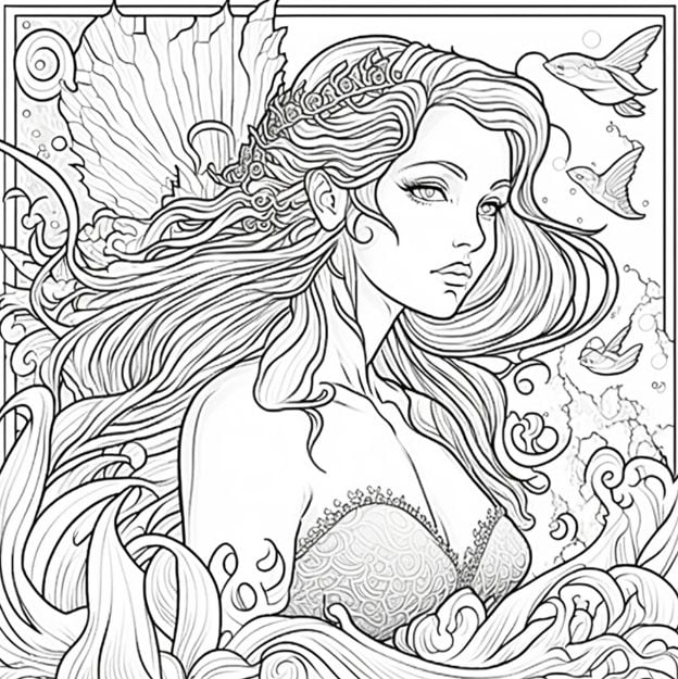 Midjourney prompts for coloring book pages