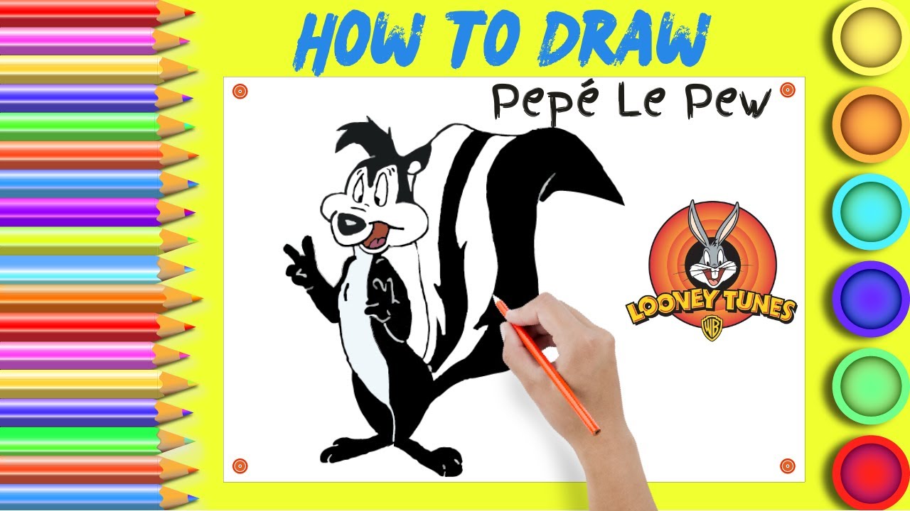 How to draw pepã le pew looney tunes