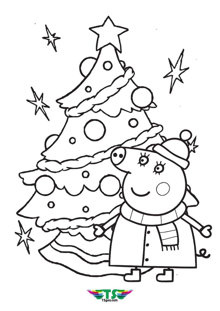 Peppa pig christmas tree coloring page printable christmas coloring pages free christmas coloring pages merry christmas coloring pages