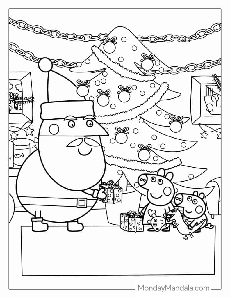 Peppa pig coloring pages free pdf printables