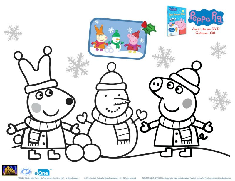 Peppa pig holiday coloring page