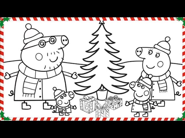 Peppa pig christas coloring book pages kids fun art coloring videos for kids