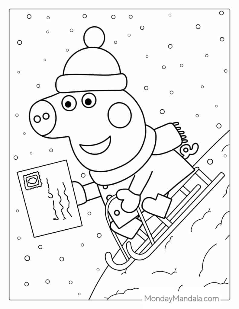 Peppa pig coloring pages free pdf printables