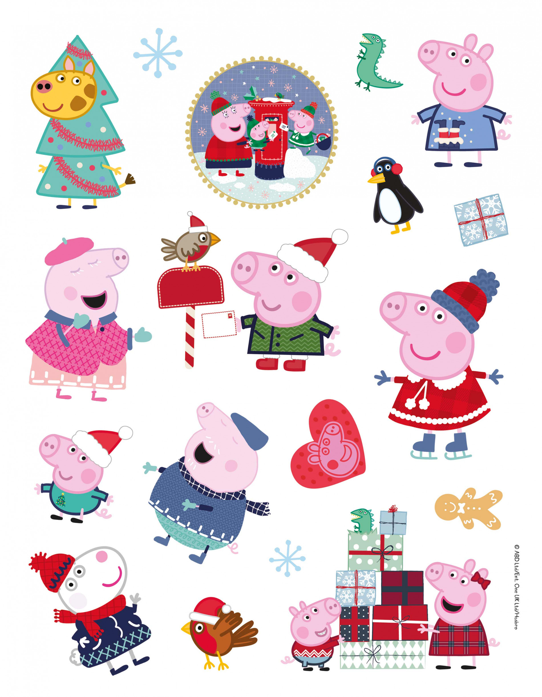 Peppa pig christmas coloring page