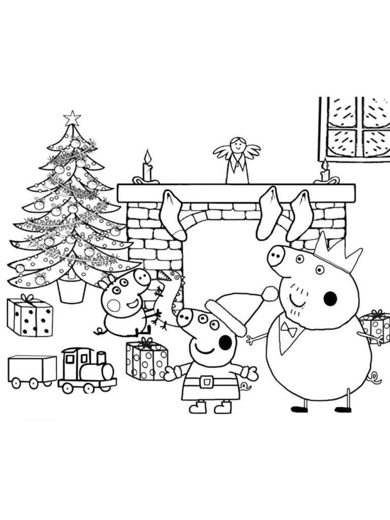 Fireplace coloring pages