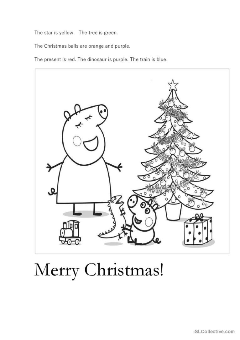 Peppa pigs christmas glish esl worksheets pdf doc