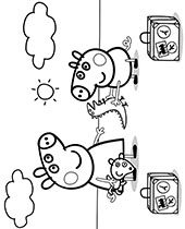 Peppa pig merry christmas printable coloring sheet