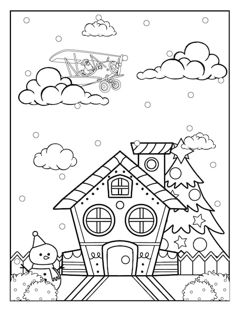 Premium vector christmas coloring pages for kids