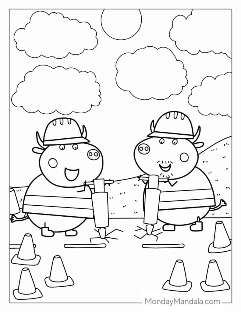 Peppa pig coloring pages free pdf printables