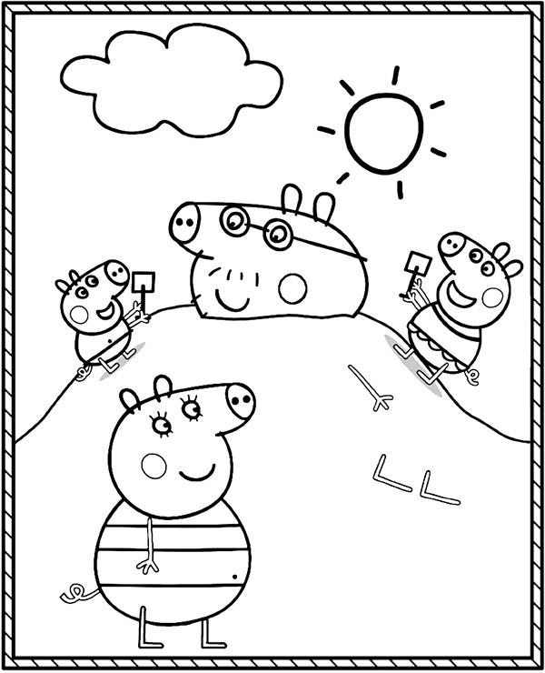 Peppa pig coloring page summer