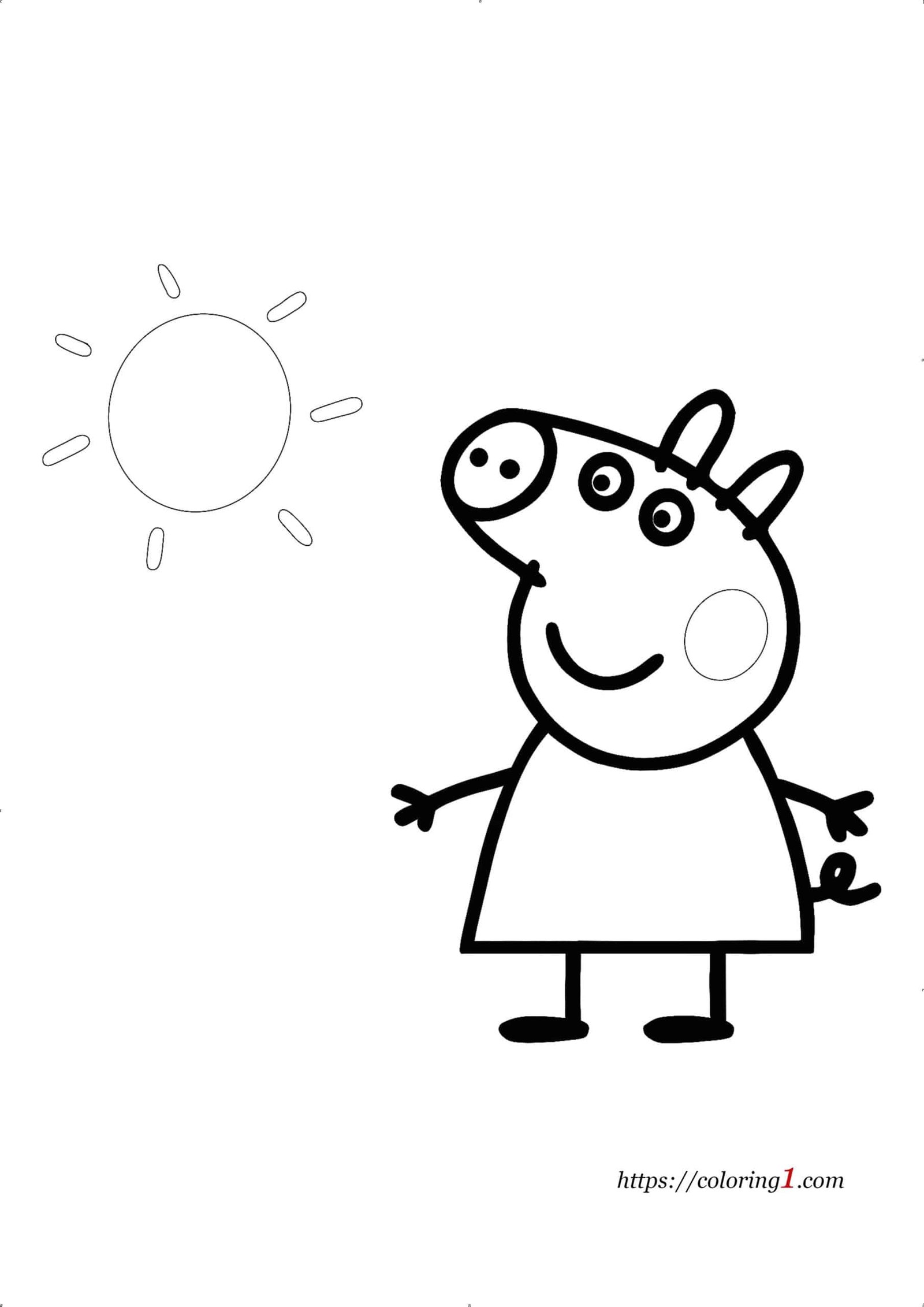 Easy peppa pig coloring pages