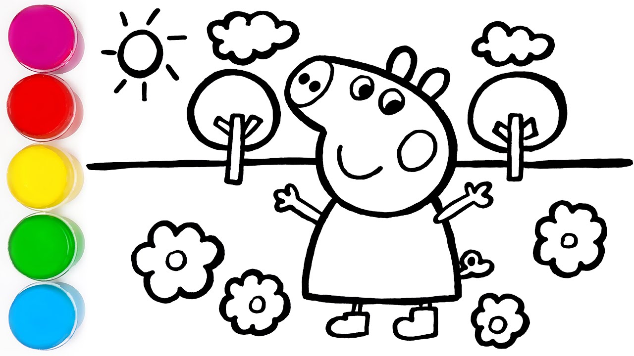 Peppa pig coloring pages for kids