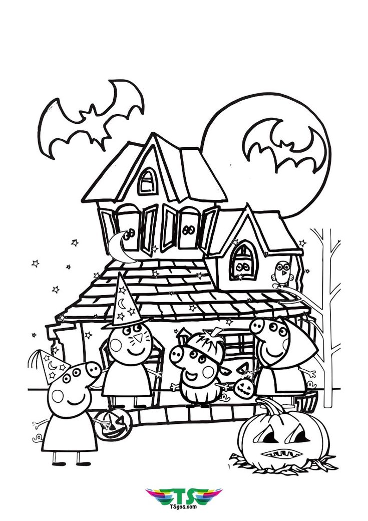 Peppa halloween party coloring page peppa halloween halloween coloring halloween coloring pages