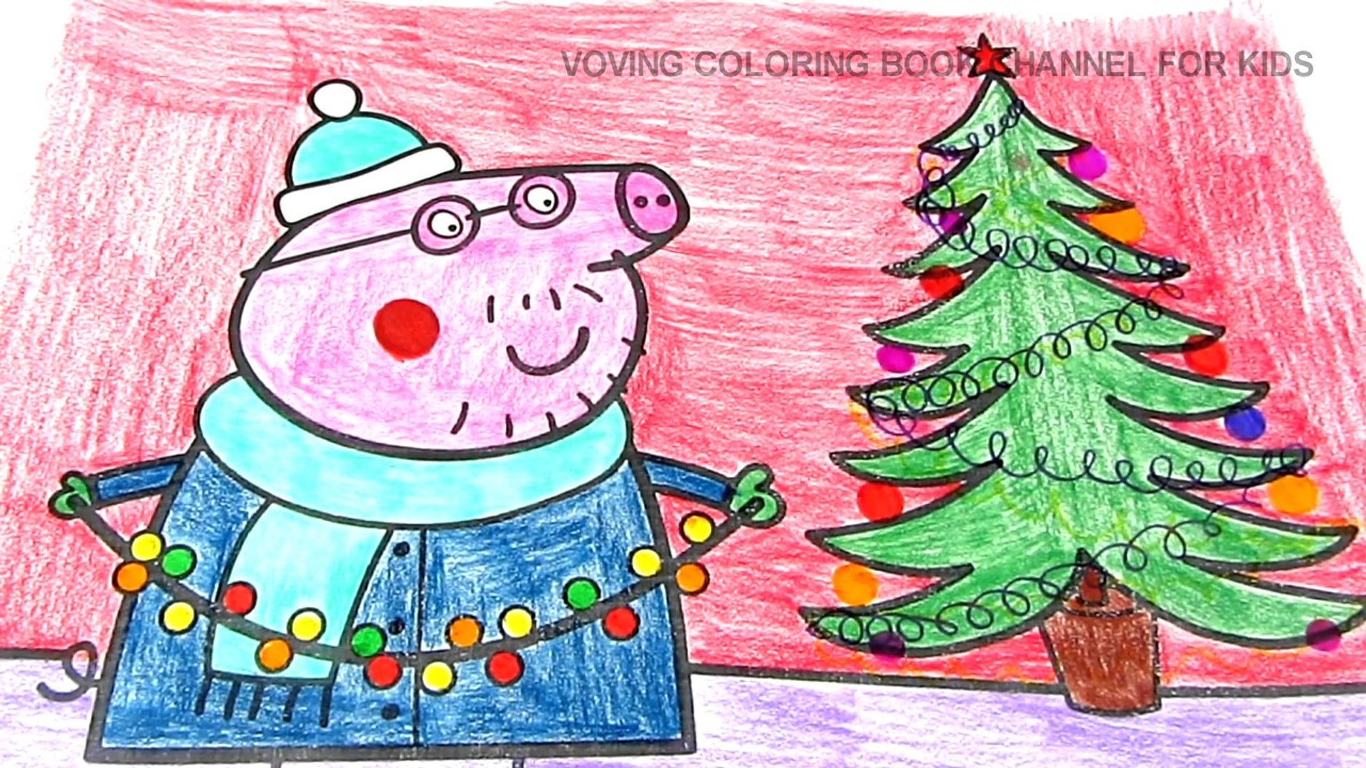 Peppa pig daddy pig christmas coloring book pages fun coloring video for kids