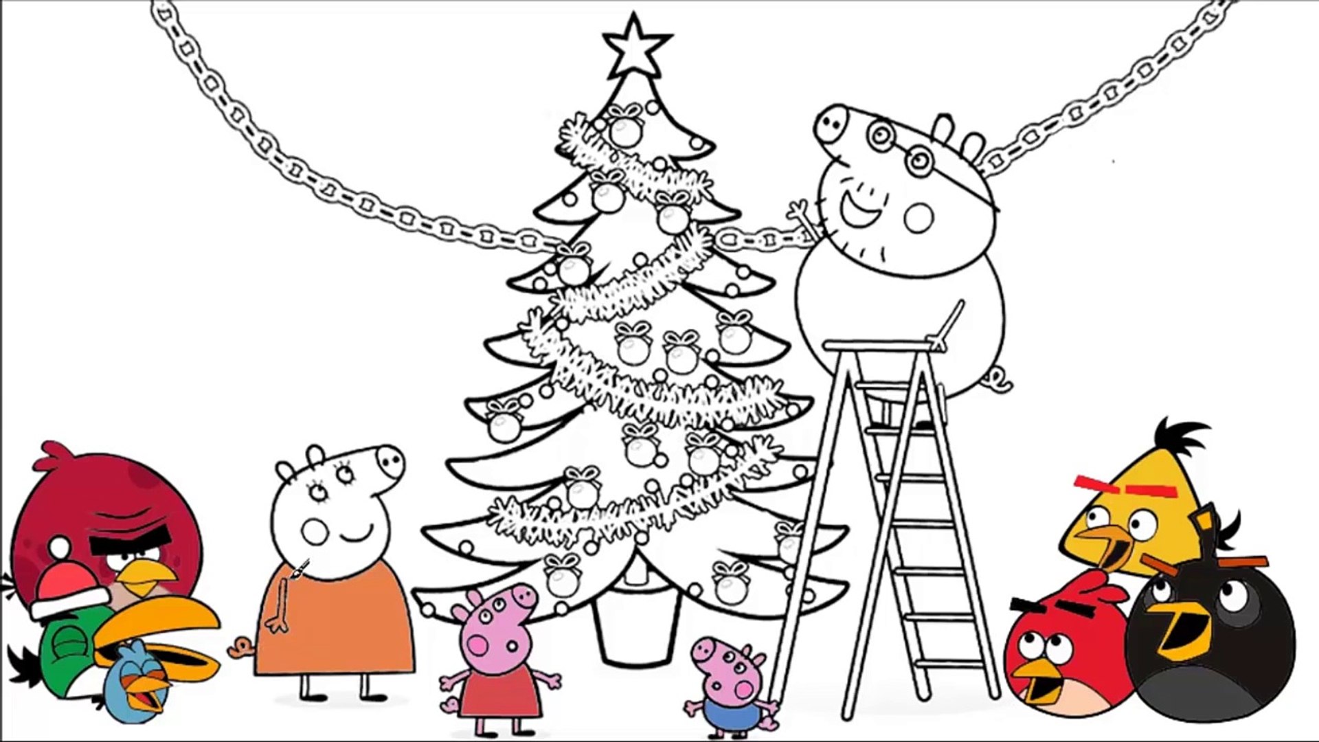 Coloring angry birds peppa pig coloring page angry birds vs peppa pig christmas coloring book