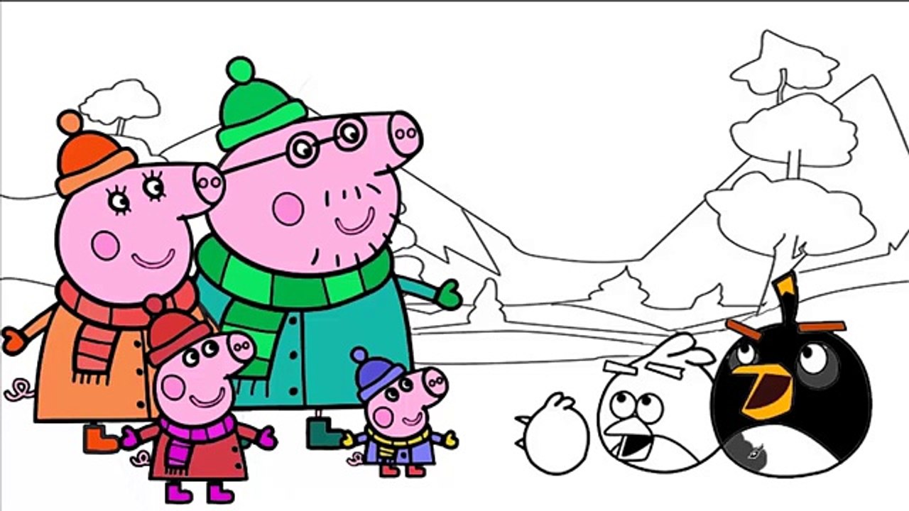 Coloring angry birds peppa pig coloring page angry birds vs peppa pig christmas coloring book part