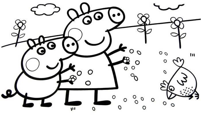 Printable peppa pig coloring pages pdf