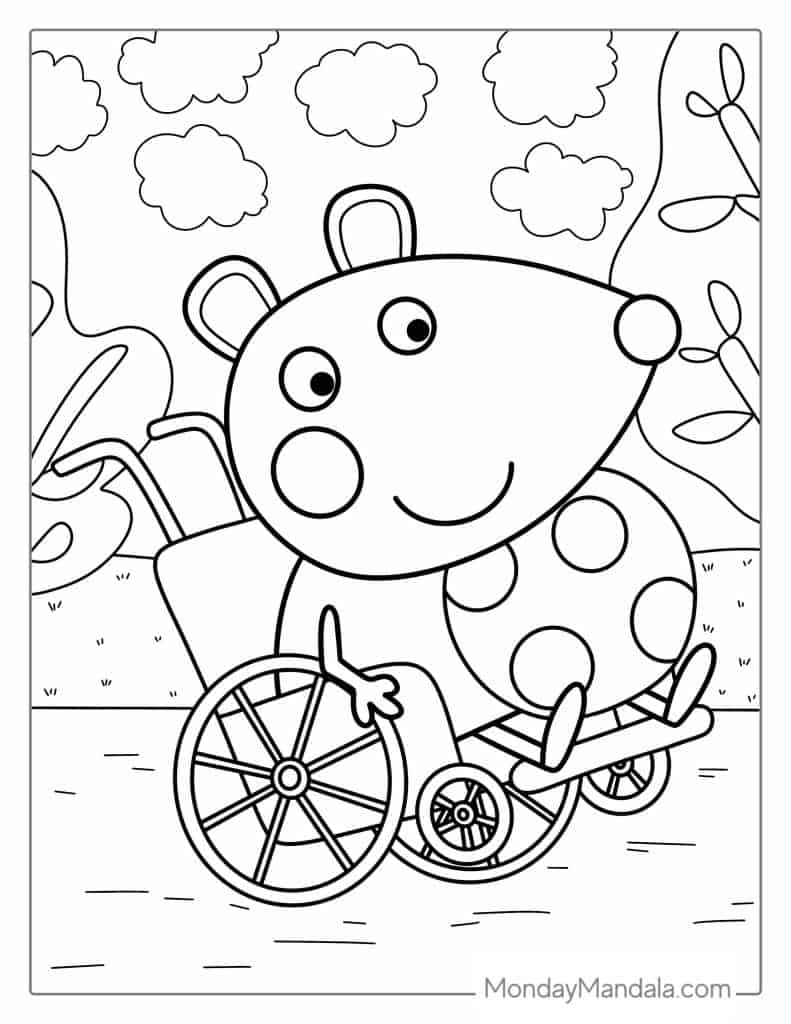 Peppa pig coloring pages free pdf printables