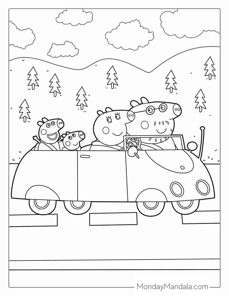 Peppa pig coloring pages free pdf printables