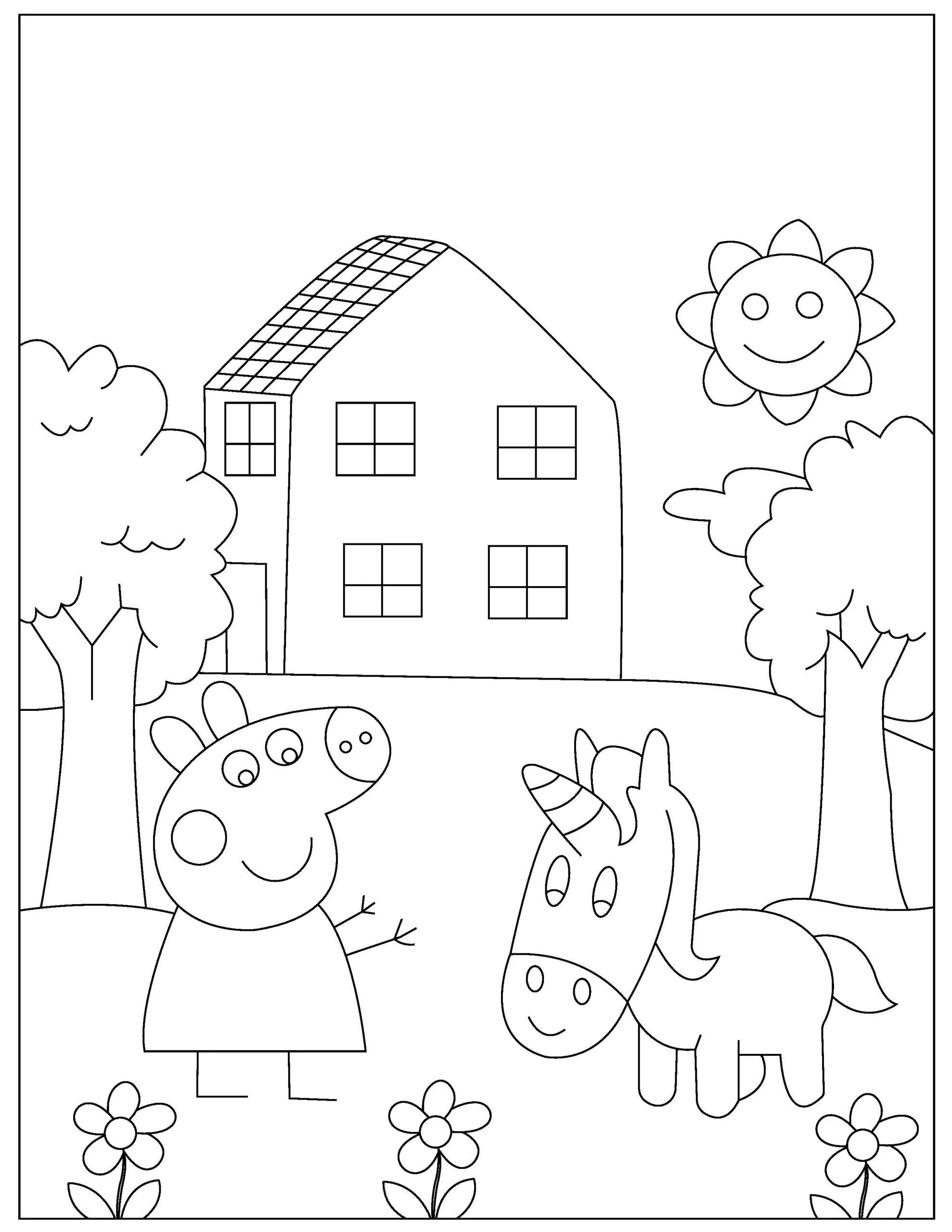 Free peppa pig coloring pages for download printable pdf