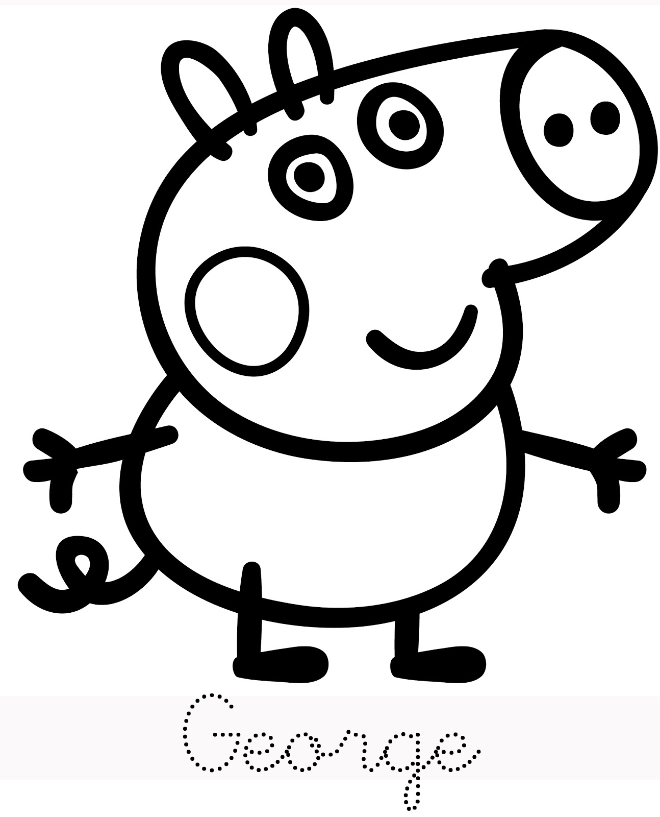 George trace peppa pig coloring pages