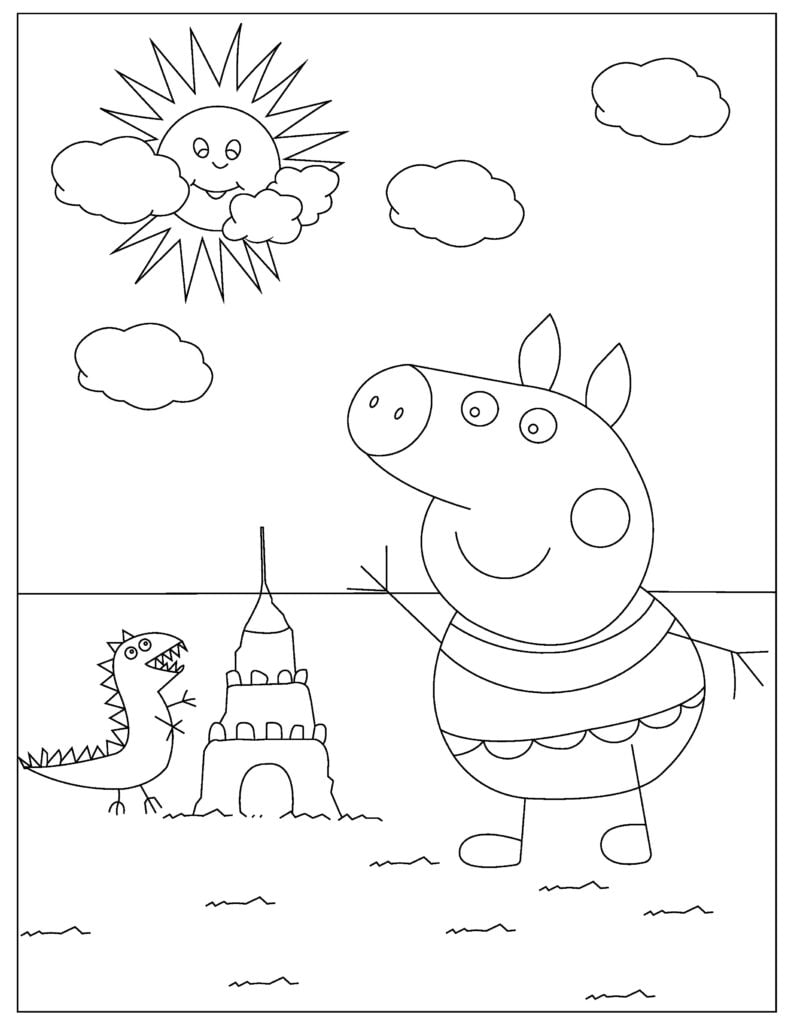 Free peppa pig coloring pages for download printable pdf